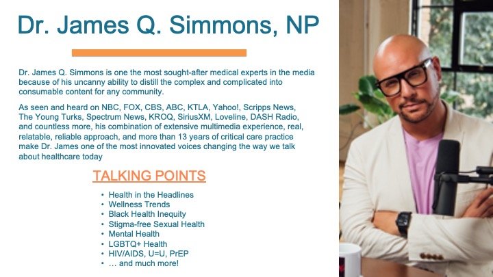 Overview of Dr. James Q. Simmons’ professional biography and health topics he frequently discusses
